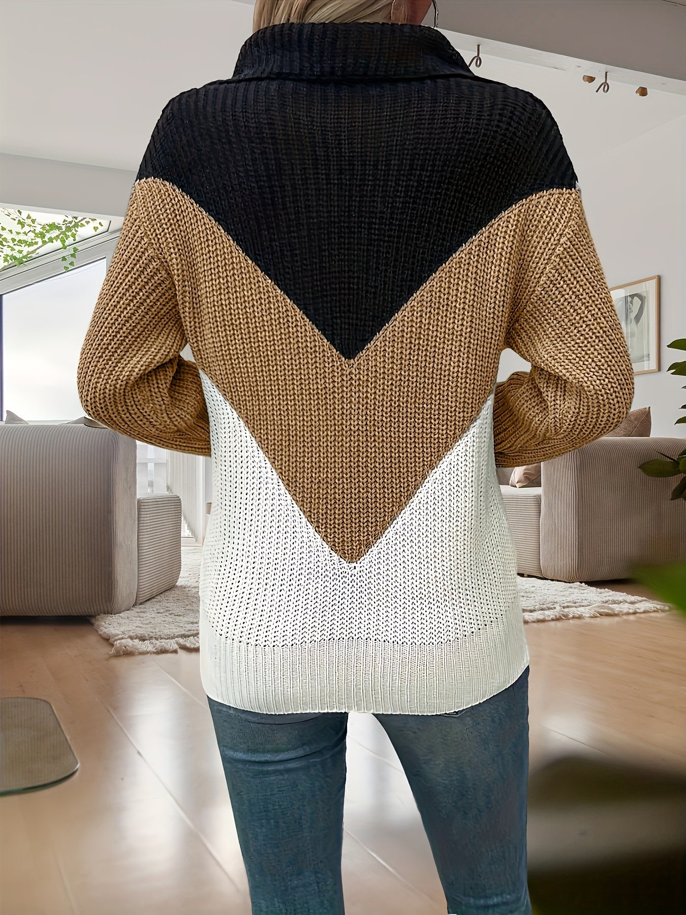 Kathrin™ – Elegant strikket sweater med lange ærmer