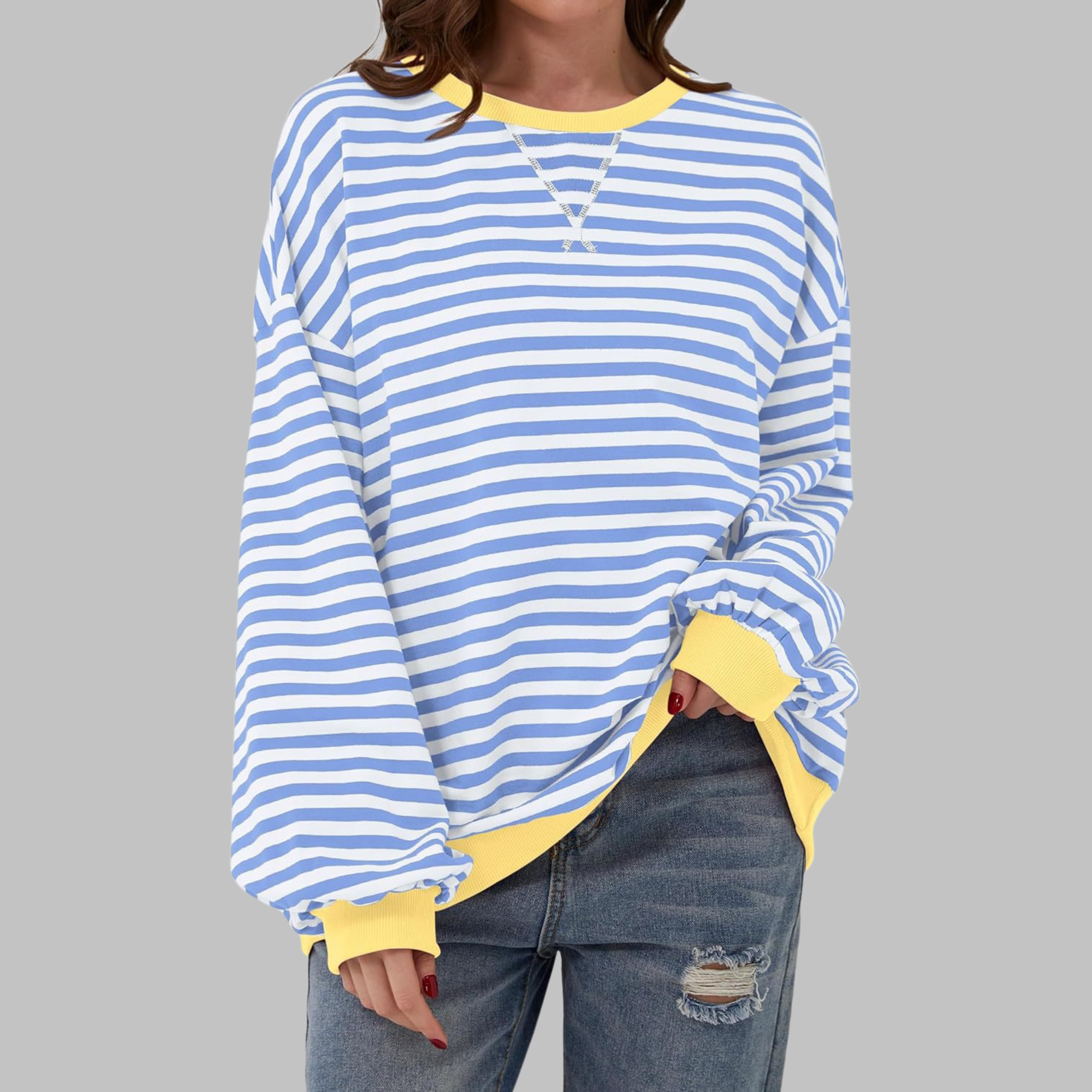 Amelia™ – Blødstrikket stribet sweater