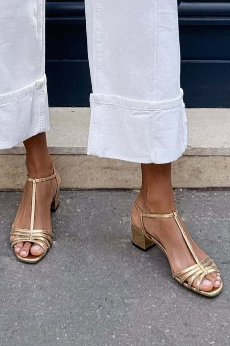 Allegra | Guldfarvede Hverdags Elegance Sandaler