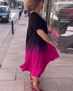 Anna | Casual plisseret Ombre-kjole