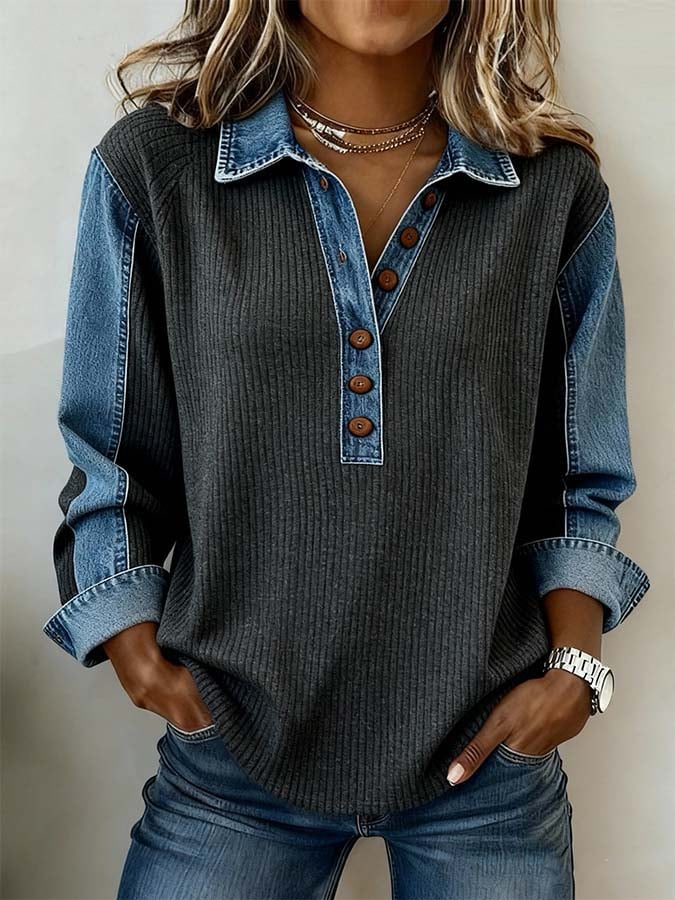 Fleur | Stilfuld farveblokeret sweater
