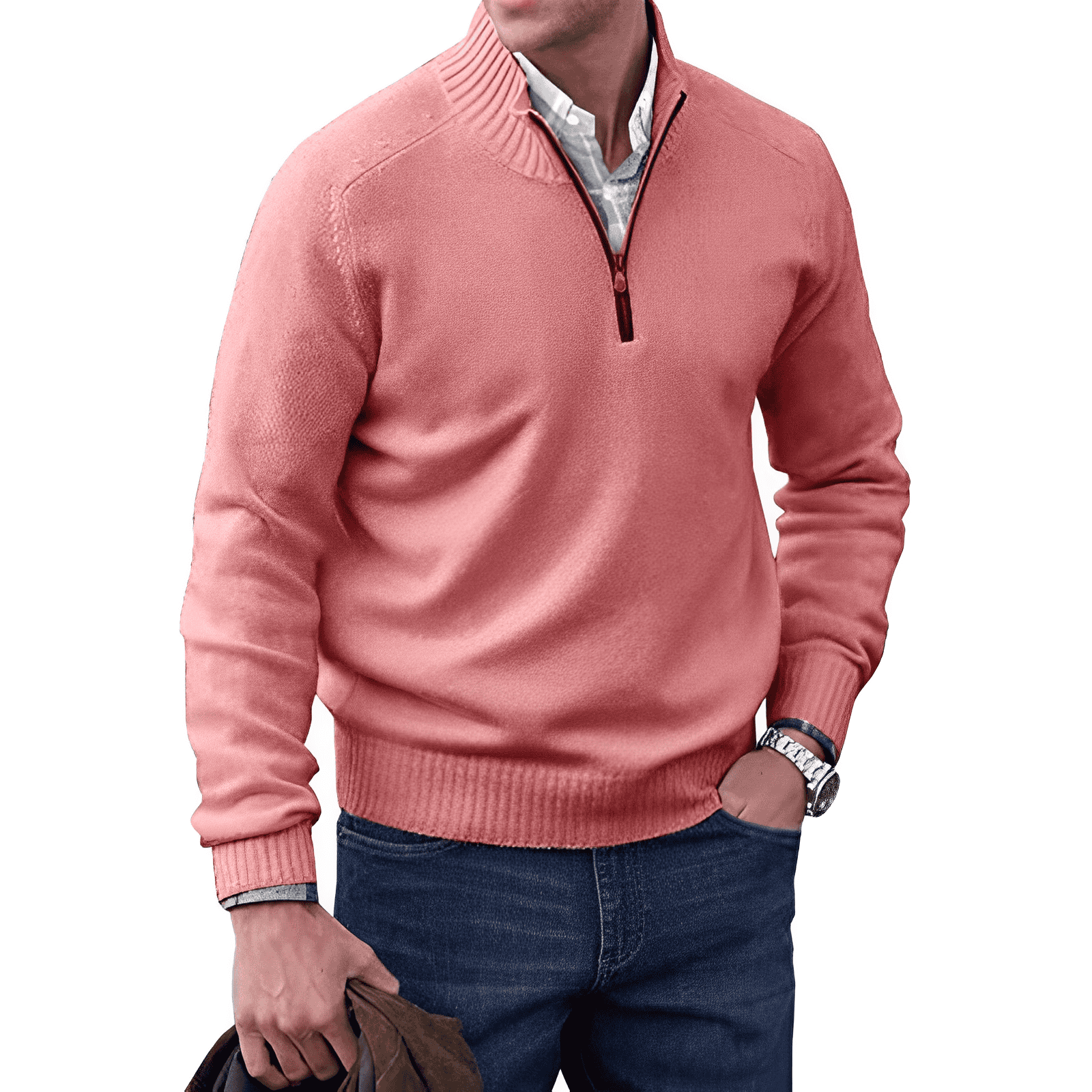 Bram | Elegant kashmir-sweater med lynlås