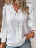 LALUNA® | BLUSE AF CHIFFON MED BLONDEKANT