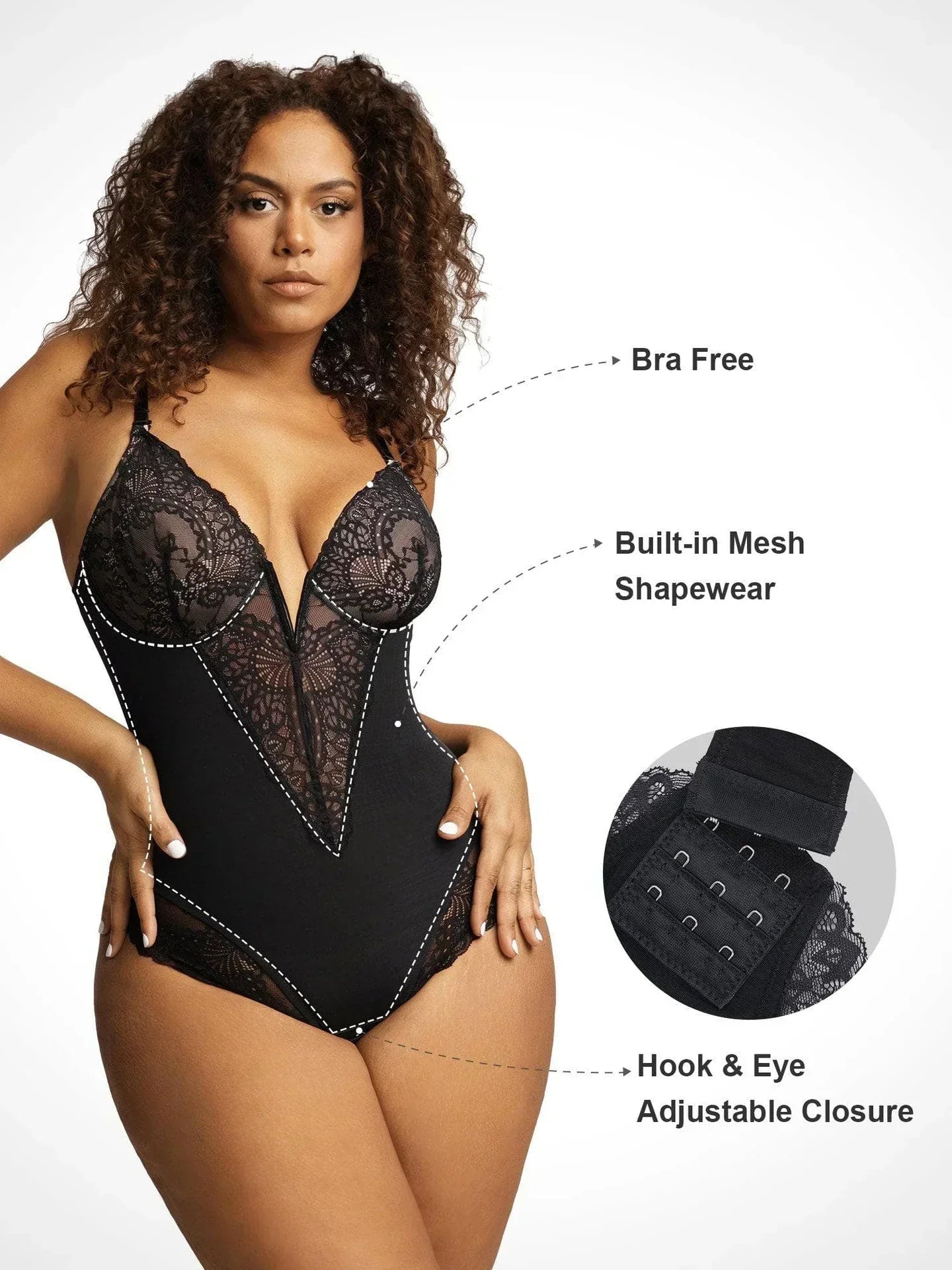 Laluna® | Bodysuit med dyb V-udskæring