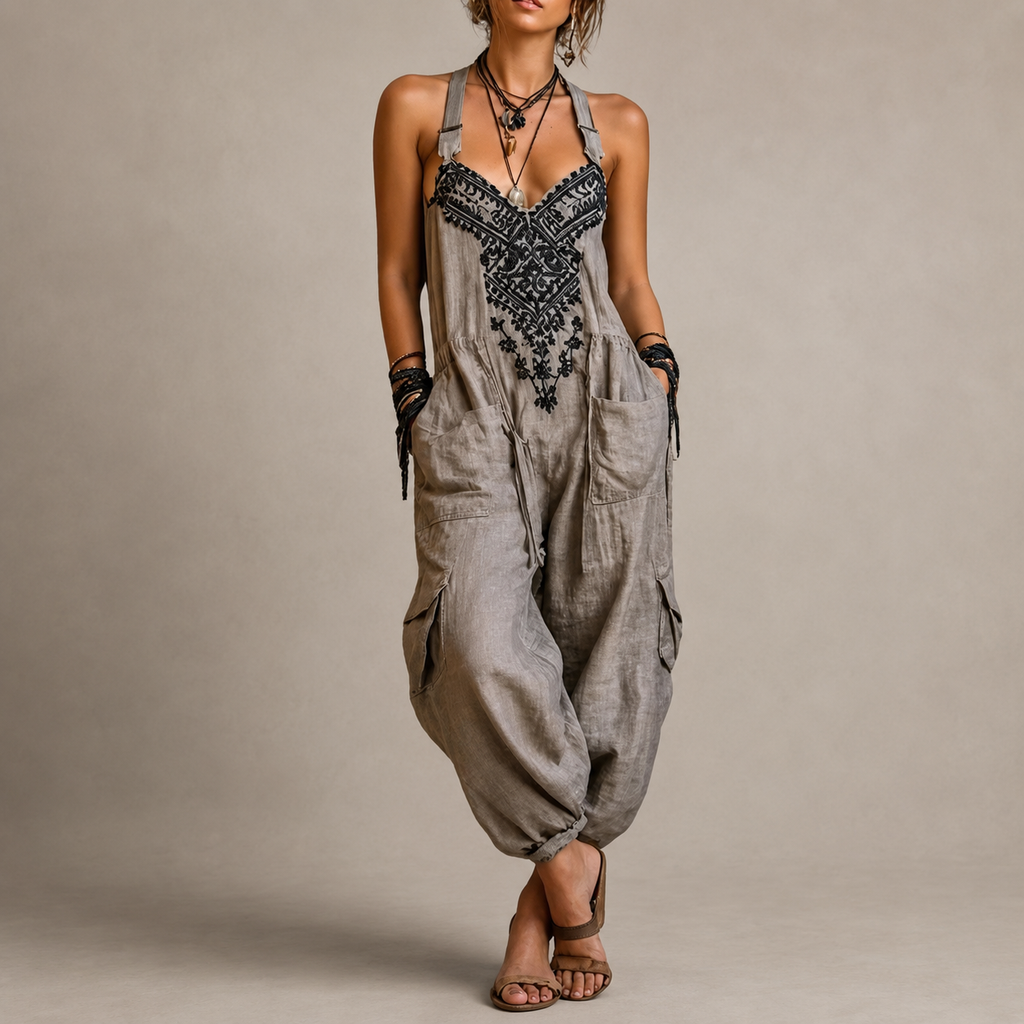 Astrid | Broderet Bohemien Jumpsuit