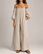 Bella | Boho Maxikjole med Bare Skuldre
