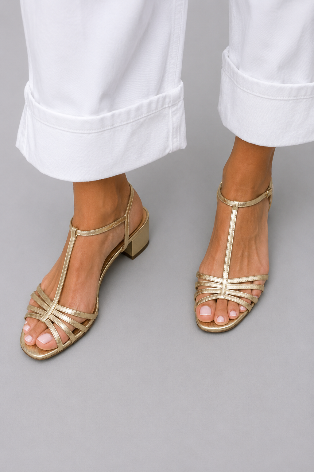 Allegra | Guldfarvede Hverdags Elegance Sandaler