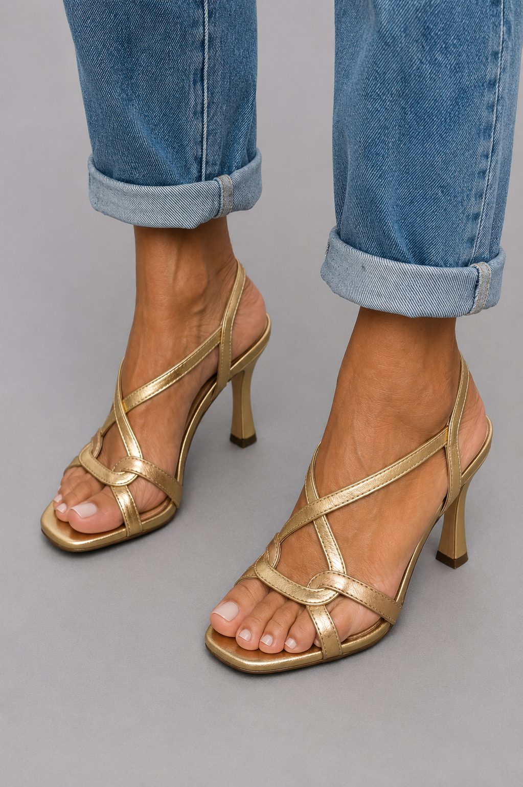 Elisabetta | Gyldne Elegante Sandaler