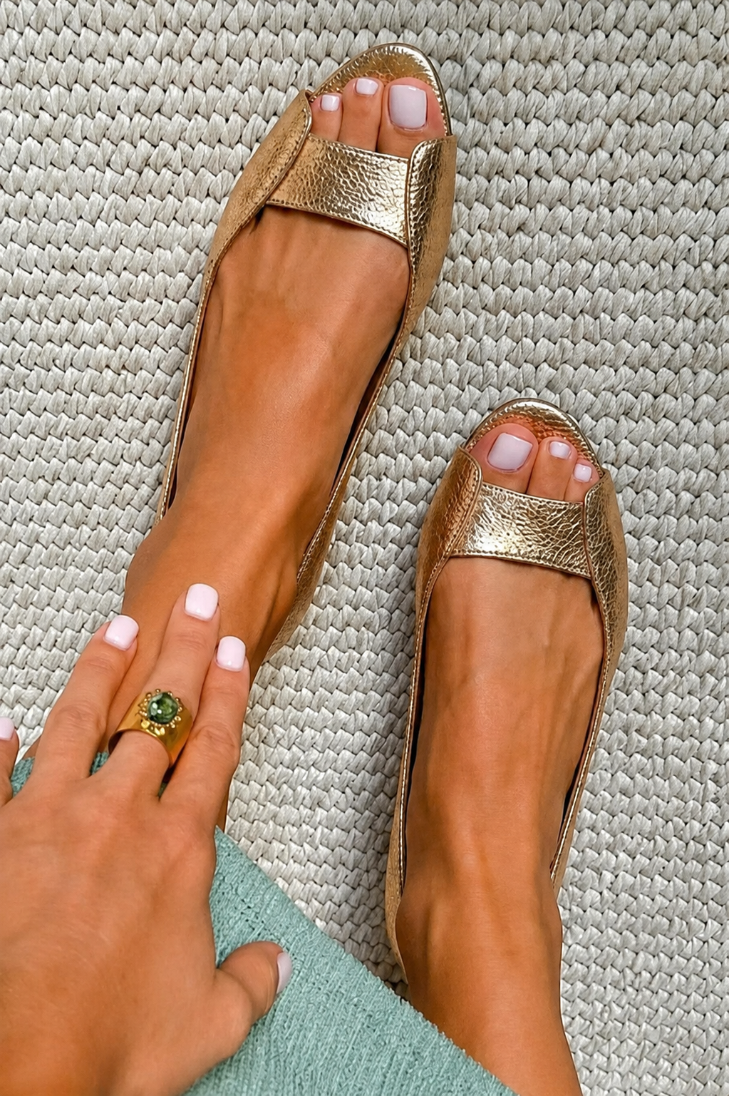 Adelina | Elegante komfortsandaler i guldfarve