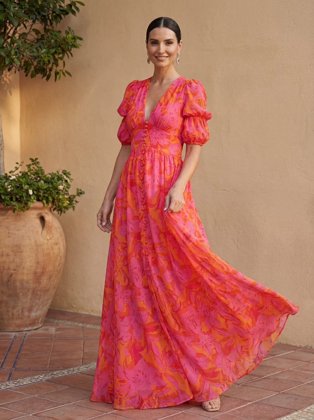 Olivia | Sommer maxikjole med blomsterprint