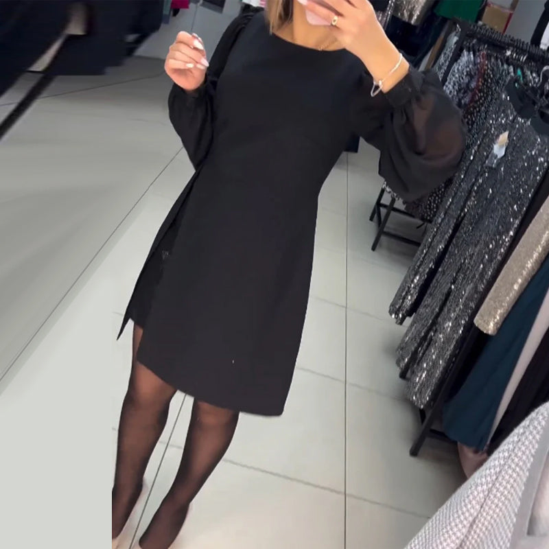 Eva | Elegant ensfarvet sommerkjole
