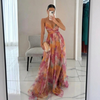 Nadine™ – Fortryllende lang kjole med blomsterprint