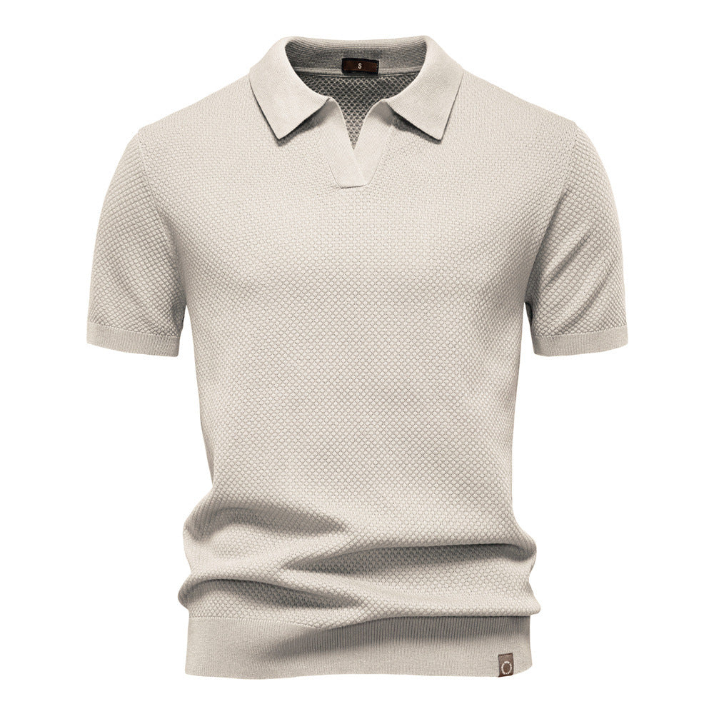 Elegance Polo | Poloshirt med åben krave og let struktur