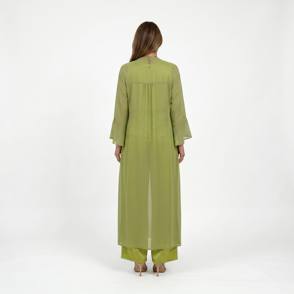 Helena | Satin-sæt i 3 dele med en let cardigan - Elegance og Komfort