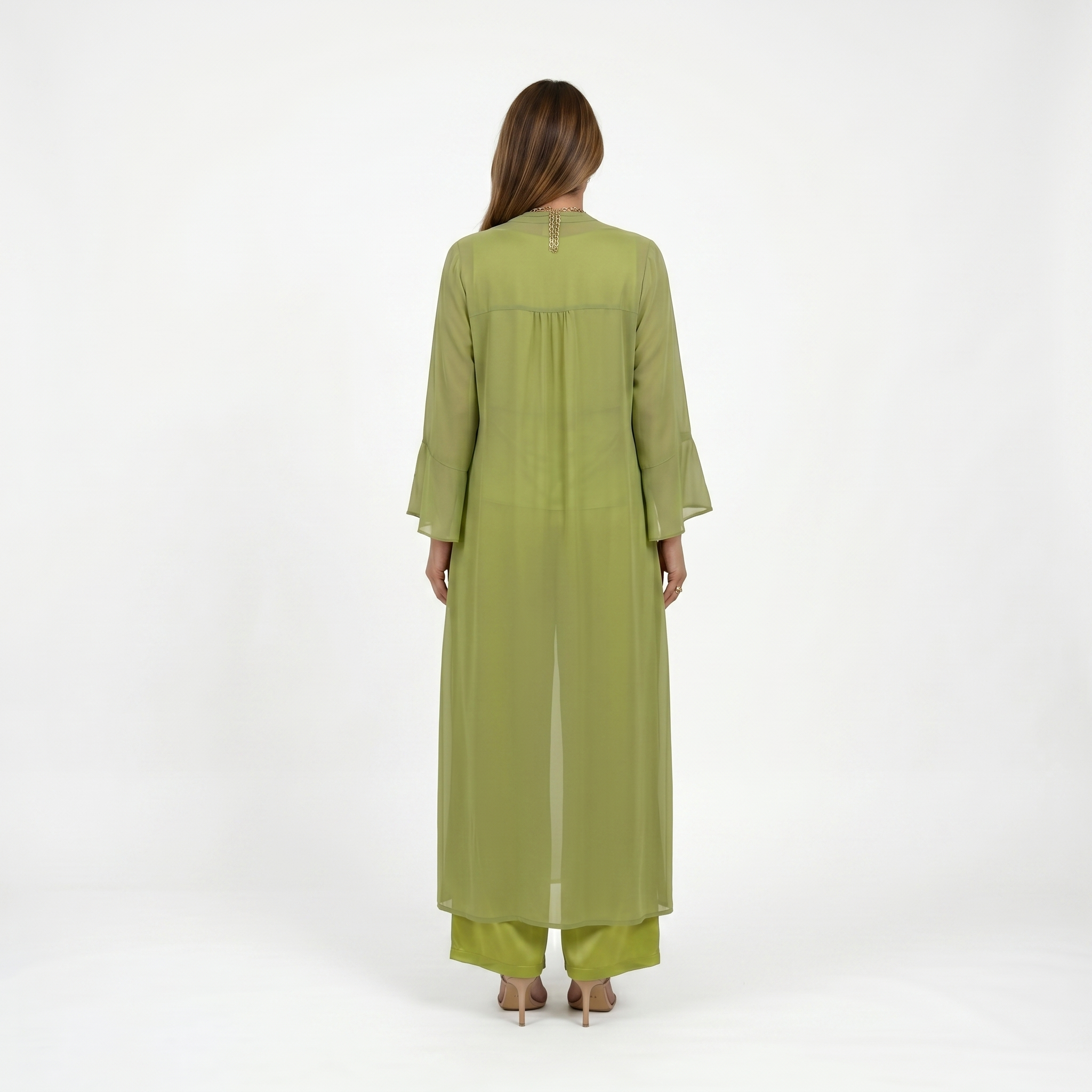 Helena | Satin-sæt i 3 dele med en let cardigan - Elegance og Komfort