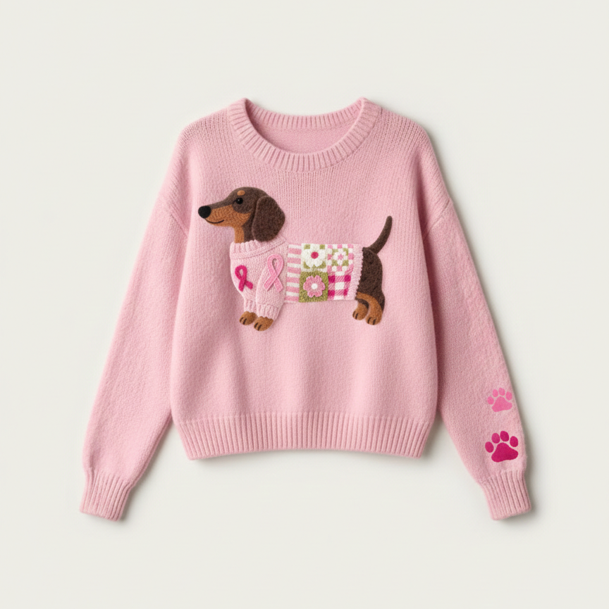 Mila – Uldtrøje med filtet gravhund