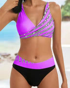 Mona - Trykt bikini i varme nuancer