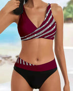Mona - Trykt bikini i varme nuancer