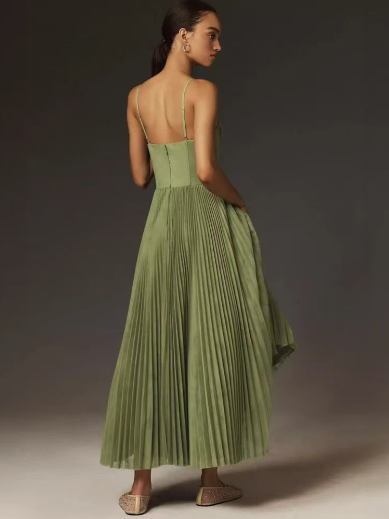 Anouk | Elegant grøn maxikjole