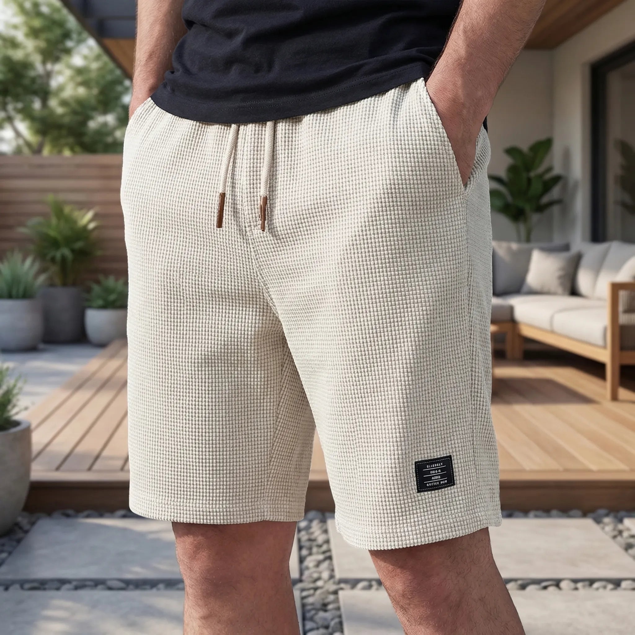 Korte shorts til mænd | Komfortable sommershorts med elastisk talje | 1+1 GRATIS