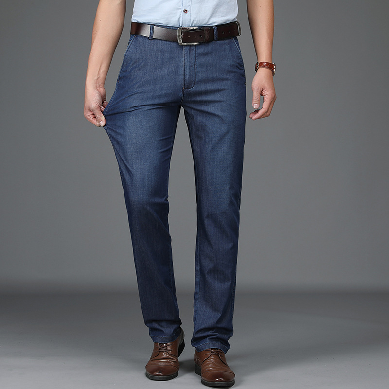 Jeans Van Rekbart Denim Med Klassisk Pasform Til Mænd