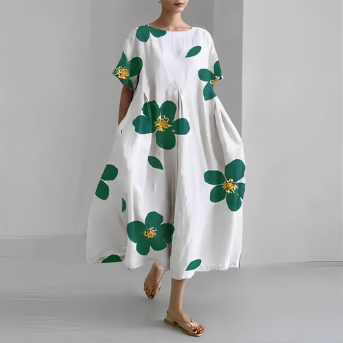 Amelia – afslappet maxi-kjole med blomstermotiv