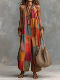 Boho Patchwork Jumpsuit — Friskhed og Frihed i Unik Kunstnerisk Stil