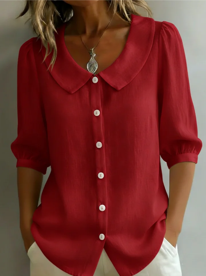 Velise™ – Bluse med frontknaplukning, blød mod huden