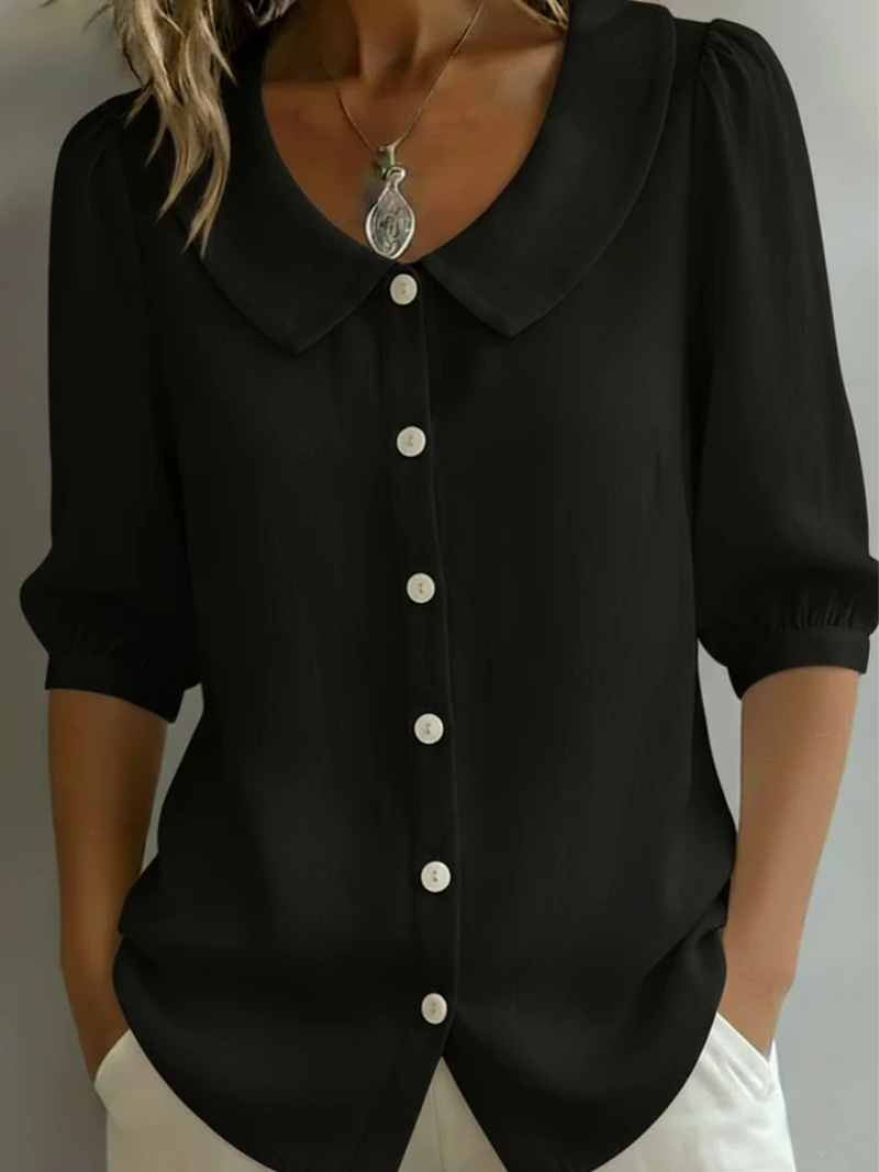Velise™ – Bluse med frontknaplukning, blød mod huden