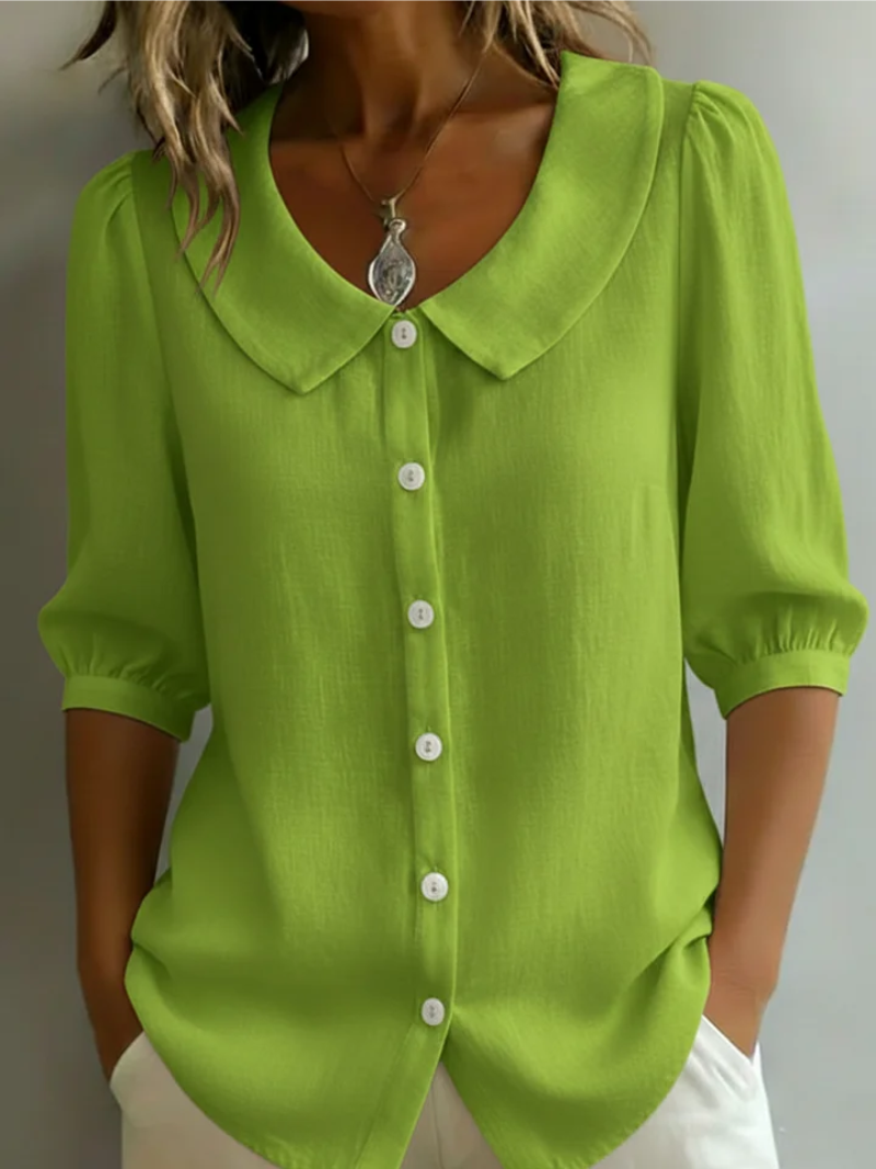 Velise™ – Bluse med frontknaplukning, blød mod huden