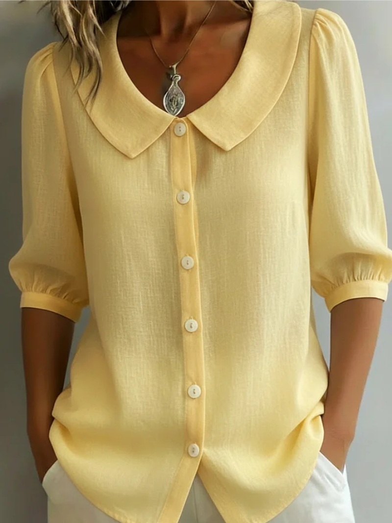 Velise™ – Bluse med frontknaplukning, blød mod huden