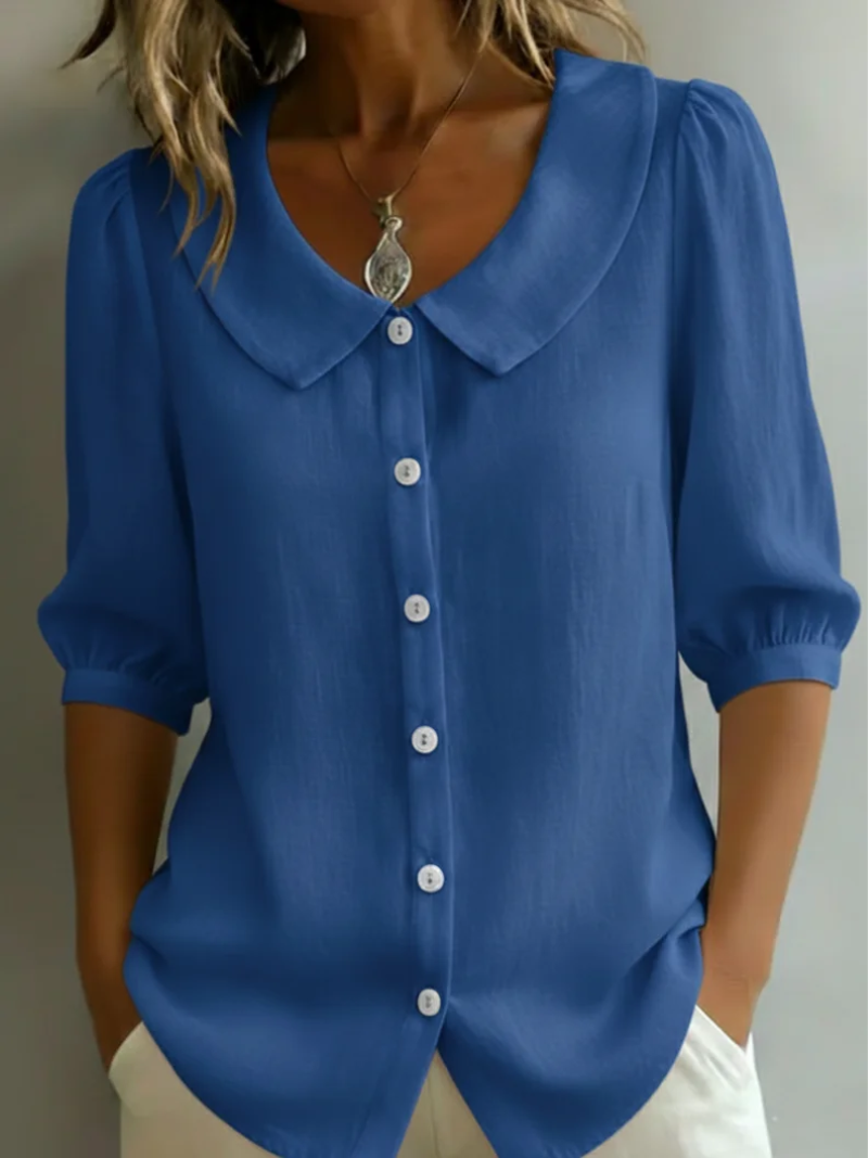 Velise™ – Bluse med frontknaplukning, blød mod huden