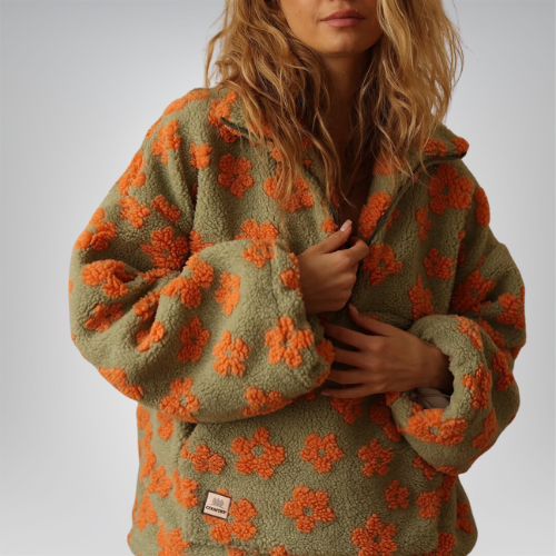 Sophie | Fleecetrøje med blomsterprint