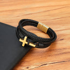 Flettet læderarmbånd til mænd