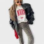 Macklyn™ - Vintage jeans med leopardmønster