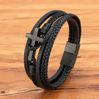Flettet læderarmbånd til mænd