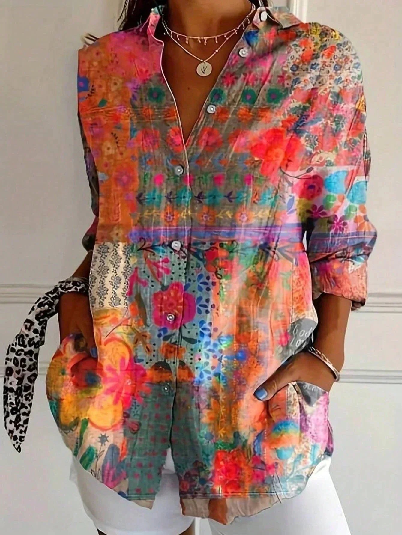 Rina™ | Bluse med farverigt print