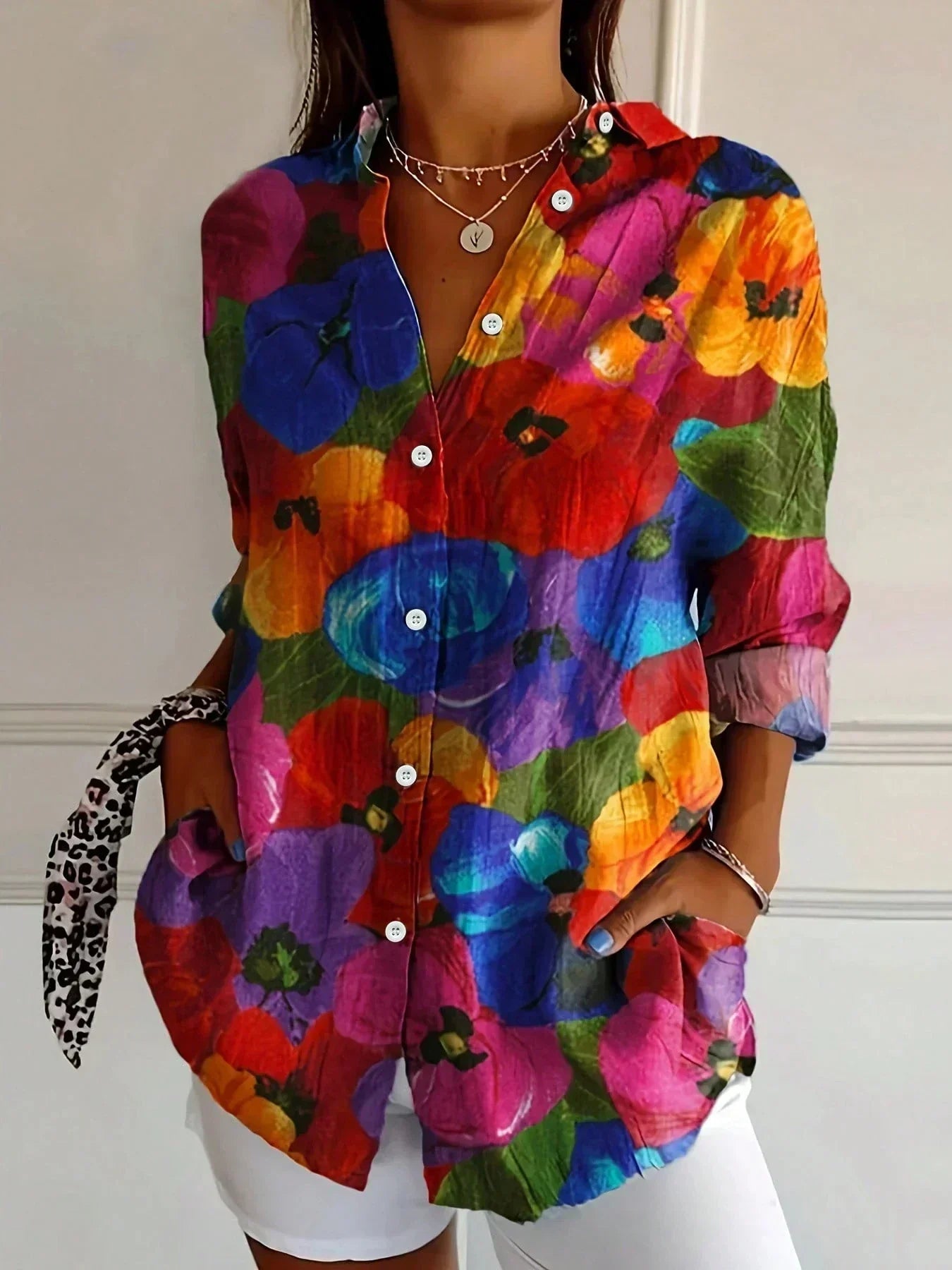 Rina™ | Bluse med farverigt print
