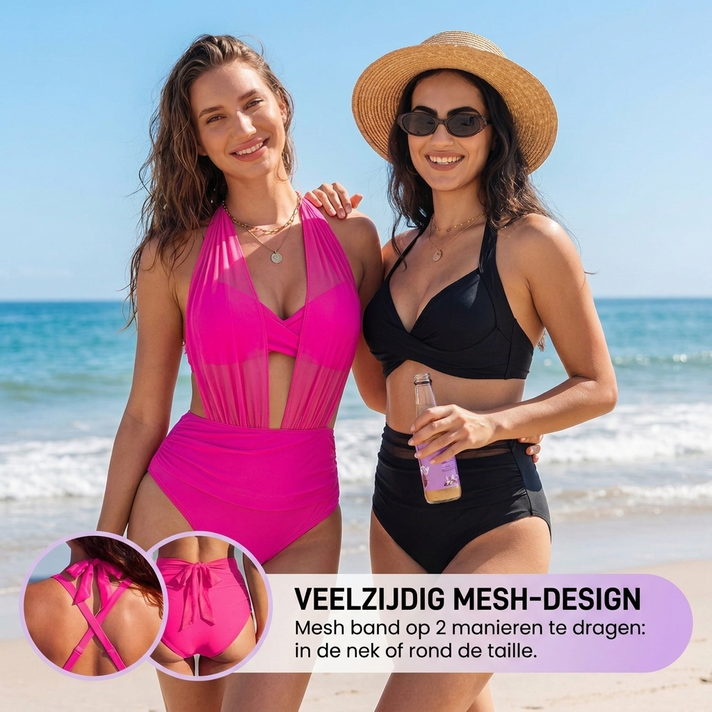 Sabine | Højtaljet Tummy Control-bikini i 2-i-1-design