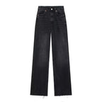Laluna® | Sorte denim-jeans med brede ben