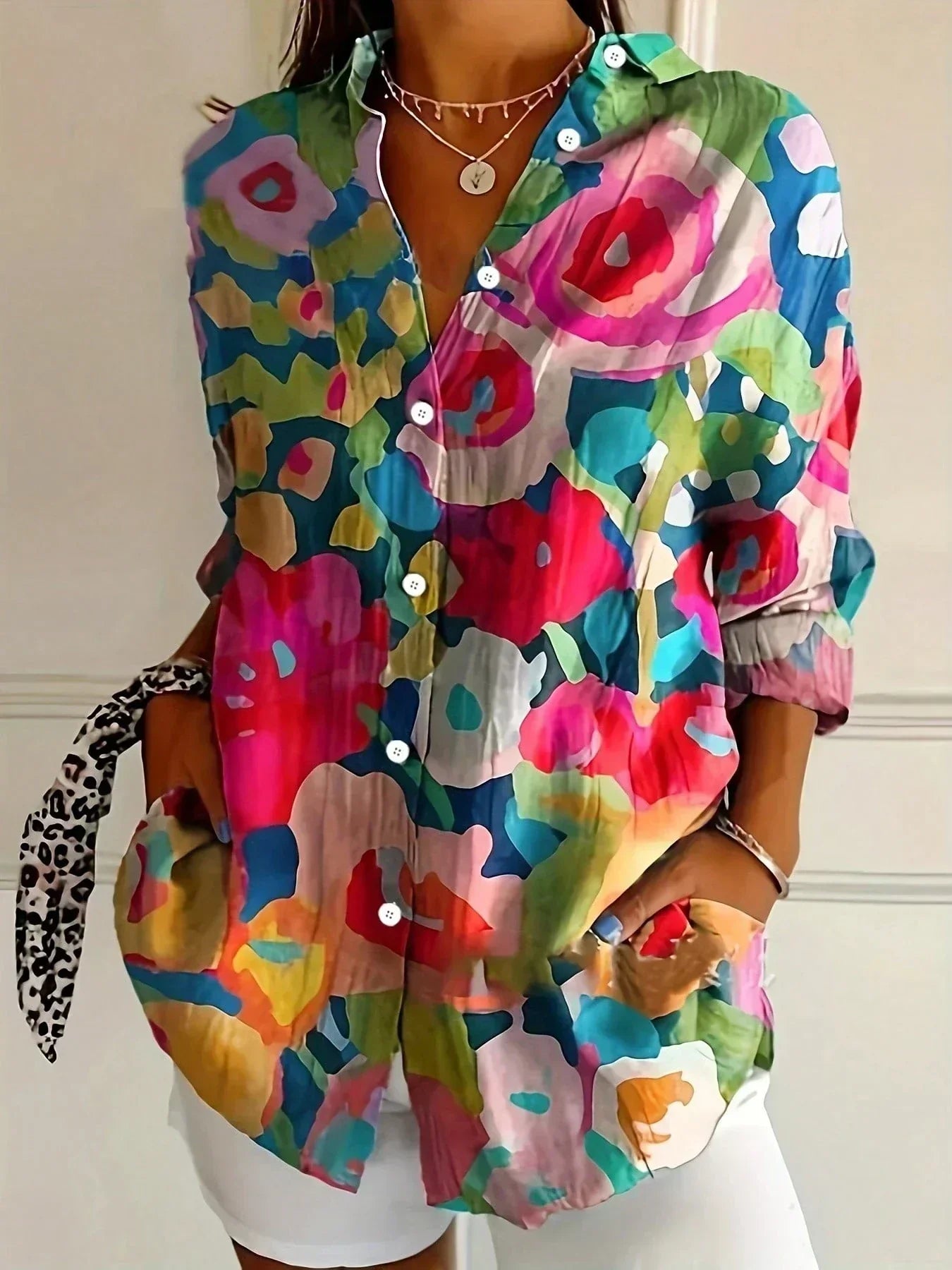 Rina™ | Bluse med farverigt print