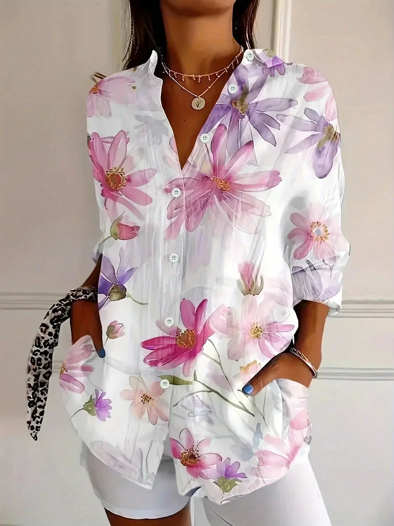 Rina™ | Bluse med farverigt print