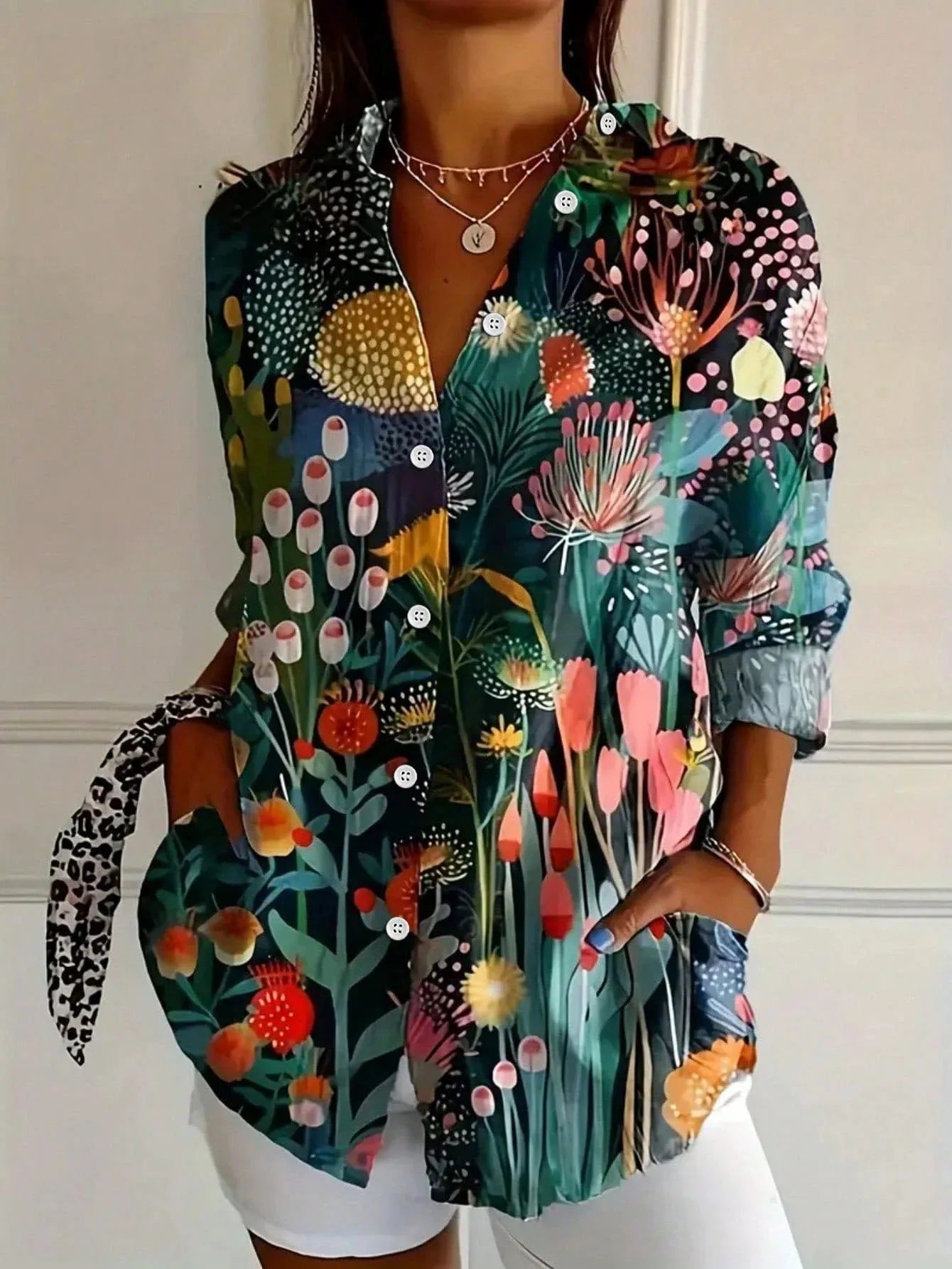 Rina™ | Bluse med farverigt print