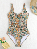 Luísa - badedragt med halterneck og blomsterprint