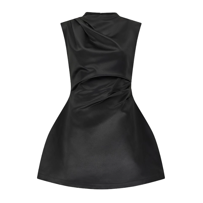 Laluna® | Satin-minikjole med lige halsudskæring