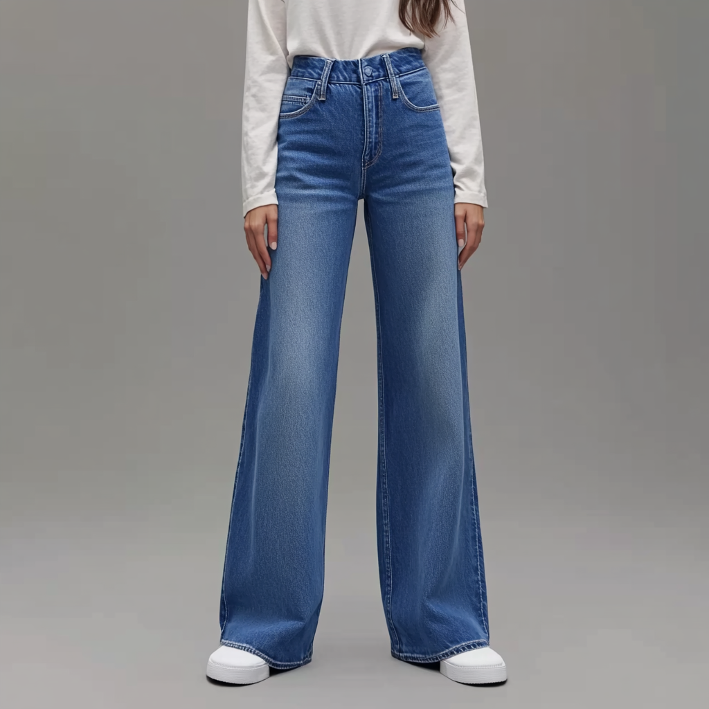Laluna® | Blå Wide Leg Damebukser