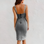 Laluna® | Denimkjole med U-hals