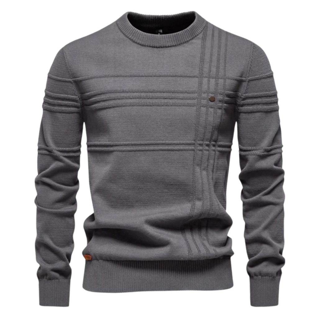Laluna® | Stribet Herresweater i Bomuld