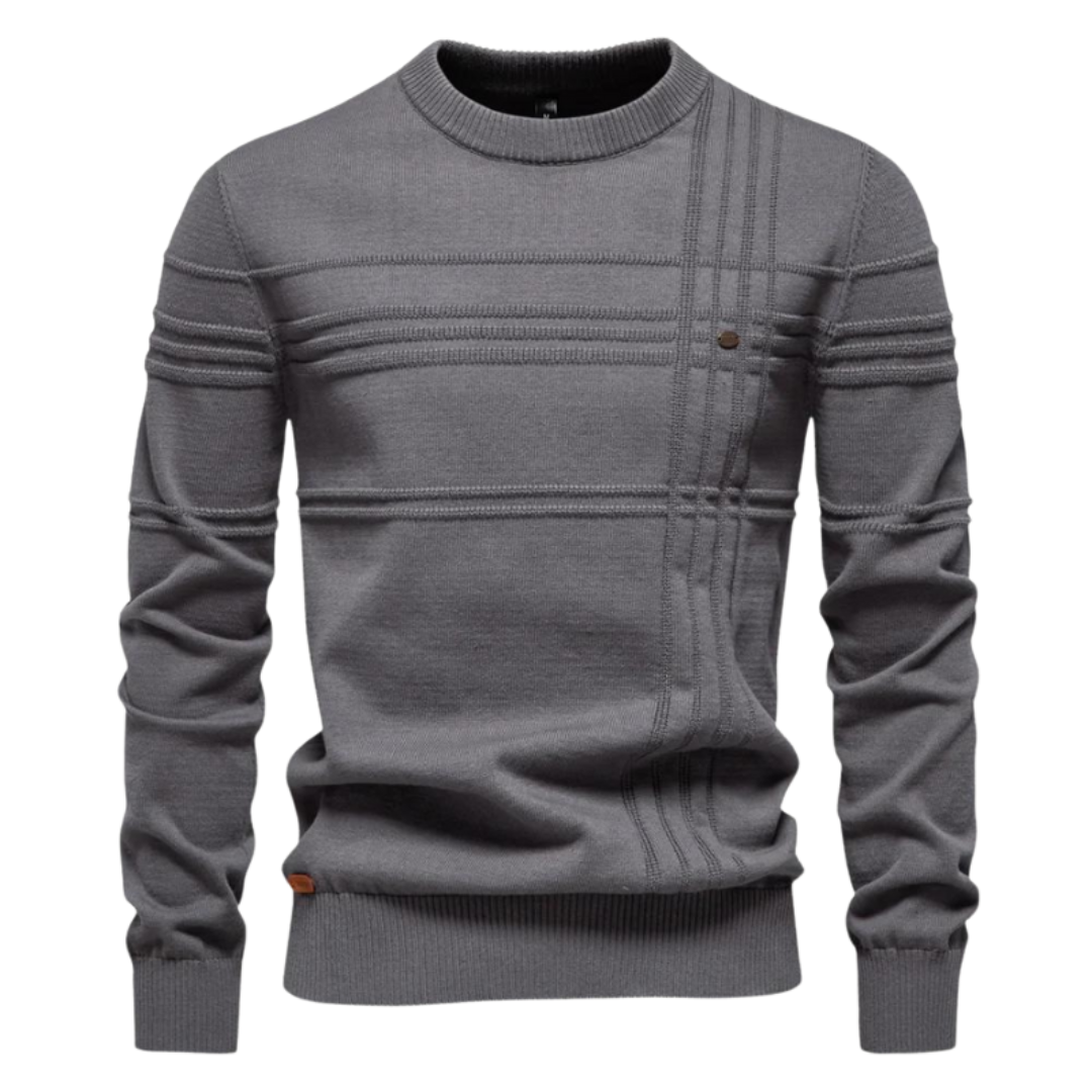 Laluna® | Stribet Herresweater i Bomuld