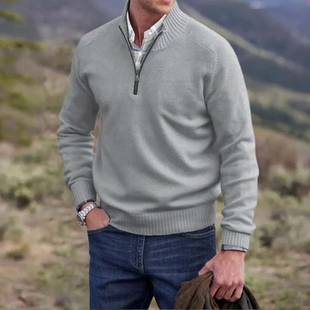 Bram | Elegant kashmir-sweater med lynlås